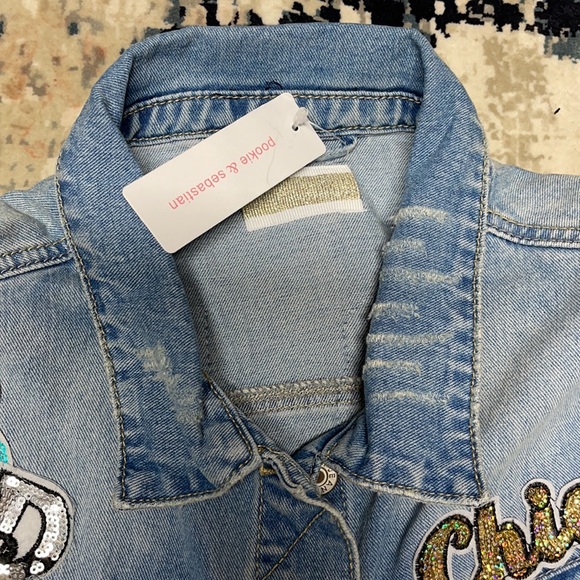 Pookie and Sebastian Denim patchwork jacket - Picture 4 of 11